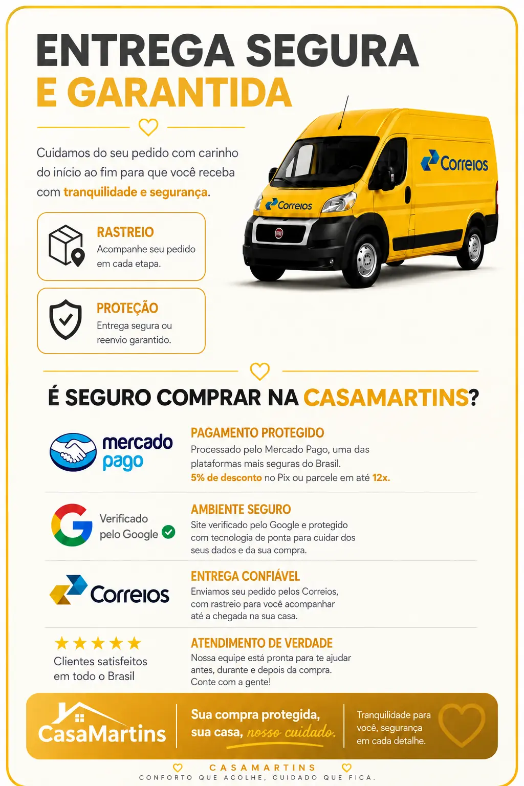 Entrega segura e compra protegida CasaMartins